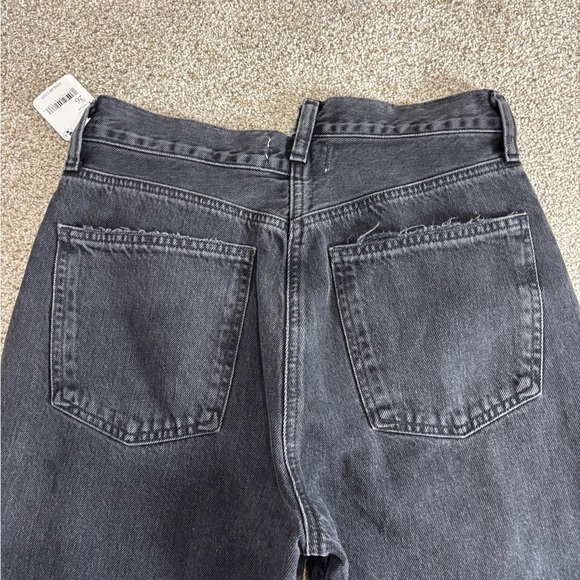 NWT! AGOLDE Free People Criss Cross Straight Jeans in Shambles 26 Black Acid - Picture 4 of 13